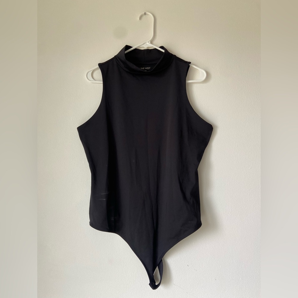 Nine West Black Sleeveless‎ Thong Turtleneck Bodysuit - Picture 2 of 7